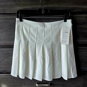 White Pleated Skort